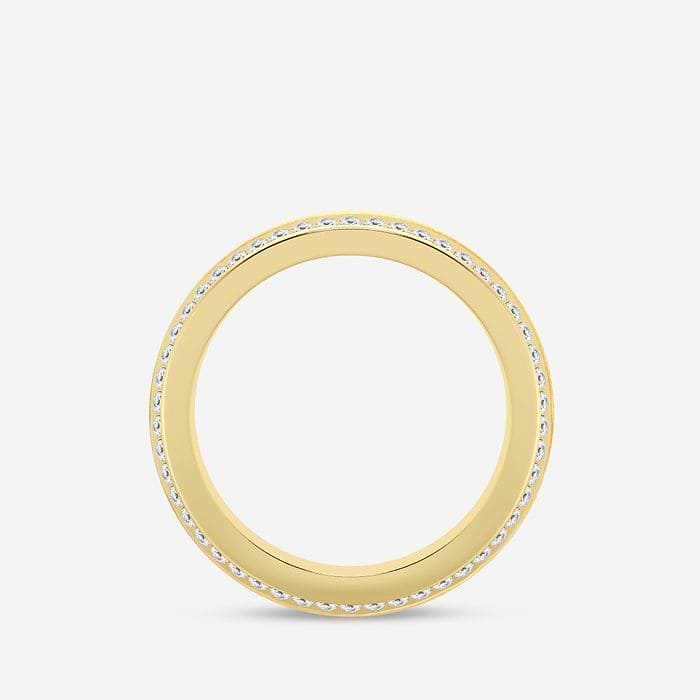 1 ctw Round Lab Grown Diamond 7mm Beveled Edge Sandblast Finish Eternity Band